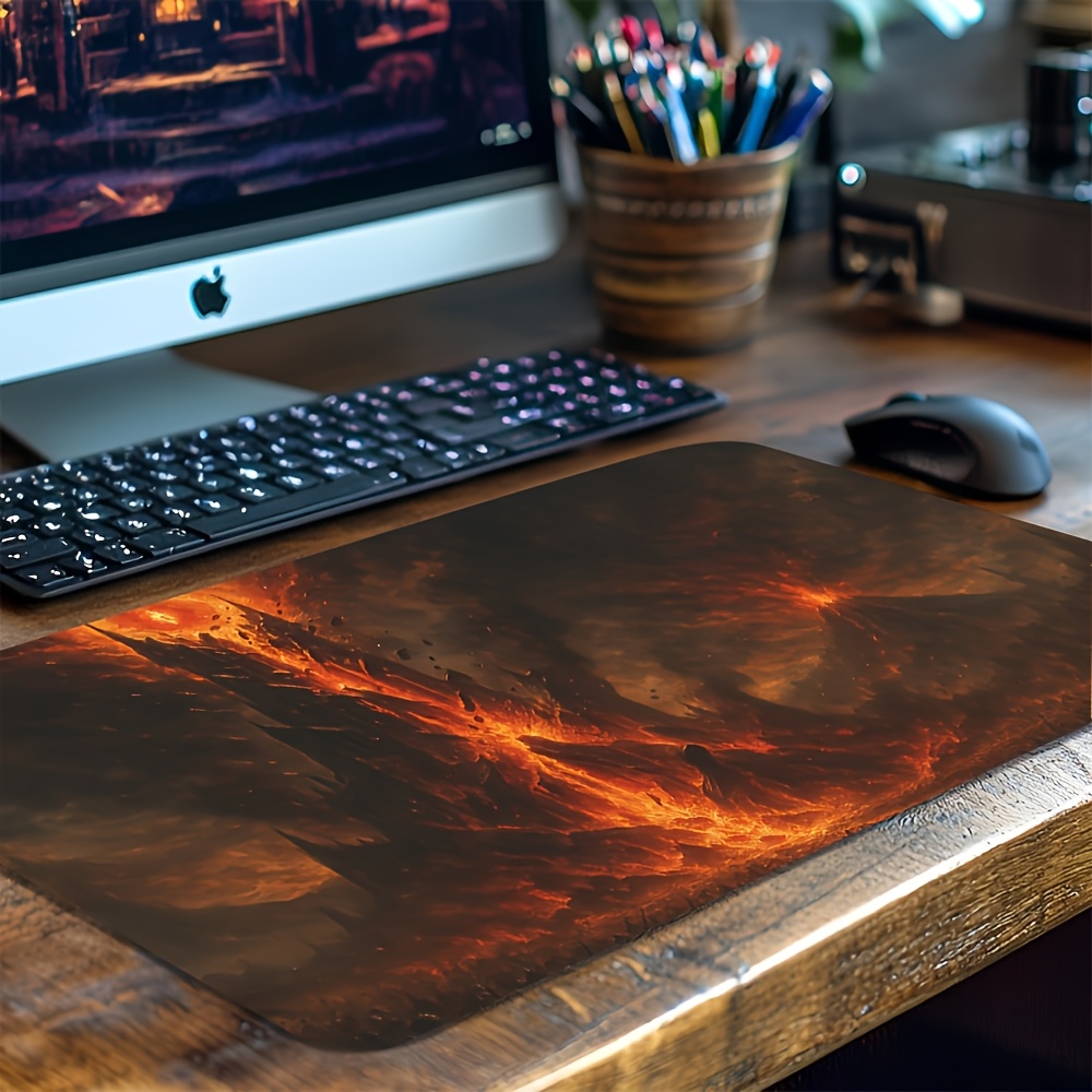 Fiery Volcanic Eruption Landscape Playmat Game Mat
